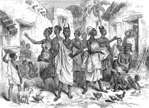 Africans Prints: Sketches from the Gold Coast by our special artist: summoning bearers to Cape Coast Castle