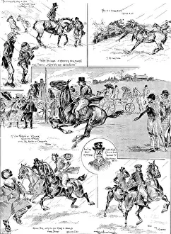Day Out Prints: Sketches at the House of Commons and Brigade of Guards Point-to-Point Races