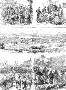 Firearm Prints: Sketches of the Insurrection in Servia, 1883. Creator: Unknown