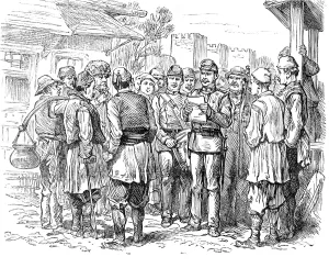 Civil Unrest Prints: Sketches of the Insurrection in Servia; Government Officer... 1883. Creator: Unknown
