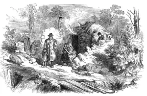 Unemployment Prints: Sketches from Ireland: cabin on the estate of Lord Castlemaine