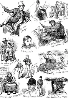 Harry Furniss Prints: Sketches of Irish character in Dublin, 1881. Creator: Joseph Swain