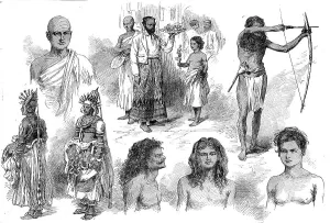 Hairstyles Prints: Sketches at Kandy, Ceylon, by one of our special artists, 1876. Creator: Unknown