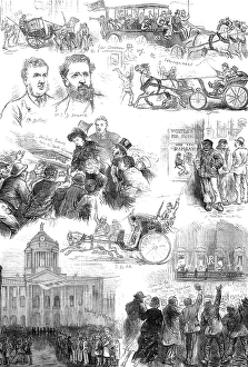 Town Hall Prints: Sketches at the Liverpool Election, 1880. Creator: Unknown