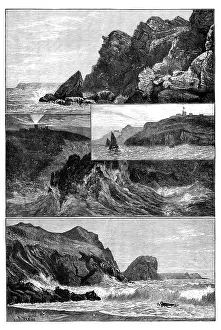 Wells J R Prints: Sketches at the Lizard, 1881. Creators: Unknown, John Greenaway