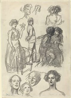 Sketches for 'Lovers on a Bench', late 19th-early 20th century