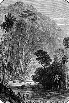 Madagascar Africa Prints: Sketches in Madagascar: Andraka Ferry Mt. Angavo, 1883. Creator: Unknown