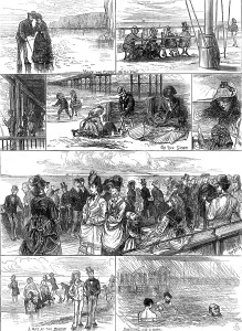 Bather Prints: Sketches at Margate, 1872. Creator: Unknown