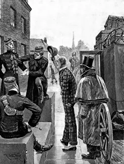 Arrive Prints: Sketches of military life: arrival of the new Subaltern, 1890. Creator: R. Taylor
