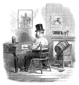 Posters Prints: Sketches from New York: entertainment in a lager beer saloon, 1864. Creator: Unknown