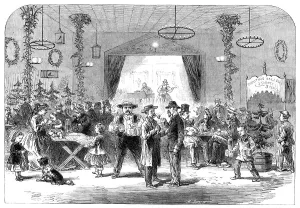 Waiter Prints: Sketches from New York: a Garten Wirthschaft, 1864. Creator: Mason Jackson