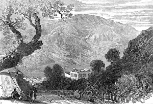Olive Trees Prints: Sketches from Palestine: Mount Ebal and Shechem (Nablous), 1874. Creator: Unknown