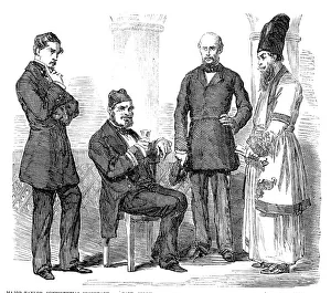 Sketches in the Persian Gulf - Persian Mission Officials - from a photograph, 1857. Creator: Unknown