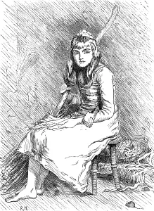 Millais John Everett Prints: Sketches of pictures in the Royal Academy Exhibition: Cinderella