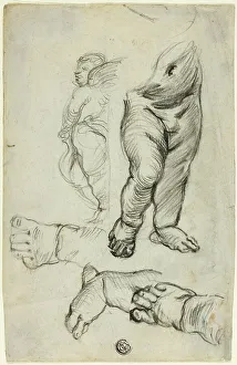 Low Section Prints: Sketches of Putti (recto); Study for Ornament (verso)