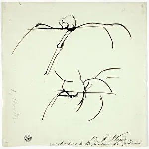 Line Drawing Prints: Sketches Related to Painting of Marcus Curtis, n.d. Creator: Benjamin Robert Haydon