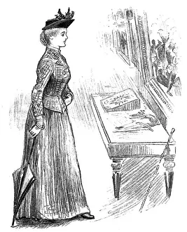 Exhibits Prints: Sketches at the Royal Military Exhibition: looking at a battle picture