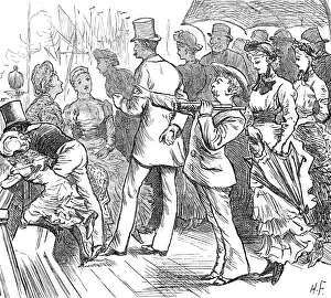 Harry Furniss Prints: Sketches at the Ryde Regatta: The Grand Stand, 1881. Creator: Joseph Swain