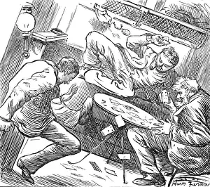 Harry Furniss Prints: Sketches at the Ryde Regatta: Playing Under Difficulties, 1881. Creator: Joseph Swain