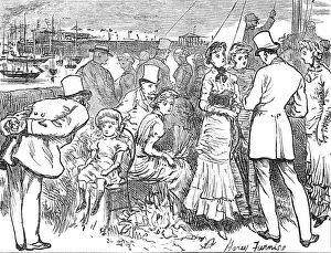 Harry Furniss Prints: Sketches at the Ryde Regatta: The Wind-Up, 1881. Creator: Joseph Swain