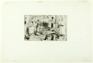 Sketches of Three Subjects, c. 1855. Creator: Jean Francois Millet
