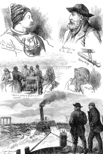 Salvage Prints: Sketches of the Tay Bridge Disaster, by our special artists, 1880. Creator: Unknown