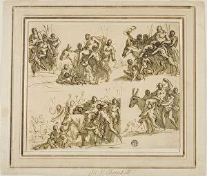 Brown Ink Collection: Five Sketches for the Triumph of Silenus, n.d. Creator: Sir James Thornhill