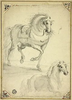 Two Sketches of Trotting Horse, n.d. Creator: Philip Wouverman