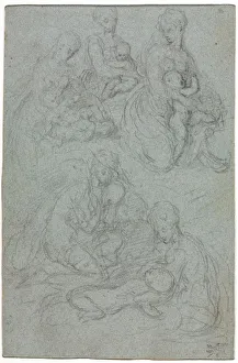 Sketches of Virgin and Child, second half 1500s. Creator: Giulio Campi (Italian, c