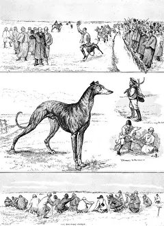 Lotion Prints: Sketches at the Waterloo Cup Meeting, 1890. Creator: Unknown