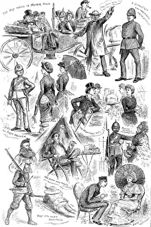 Police Officer Prints: Sketches at the Wimbledon Camp of the National Rifle Association, 1883. Creator: Unknown