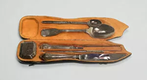 Travelling Gallery: Skewer and Spoon from a Traveling Set, Augsburg, 1761 / 63. Creator: Unknown