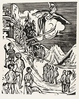 Kirchner Prints: Ski jump, 1927. Creator: Kirchner, Ernst Ludwig (1880-1938)