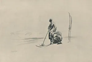 The Ski-Runners, 1919. Artist: Claude Allin Shepperson