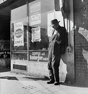 Unemployment Prints: Skid Row, Howard Street, San Francisco, California, 1937. Creator: Dorothea Lange