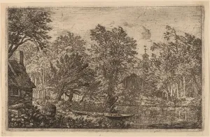 Skiff at a River Bank, probably c. 1645 / 1656. Creator: Allart van Everdingen