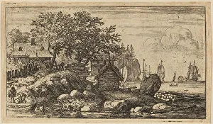 Aldret Van Everdingen Prints: Two Empty Skiffs, probably c. 1645/1656. Creator: Allart van Everdingen
