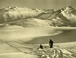 Skiing Holiday Prints: Skiing on the Gerlos plateau, Austria, c1935. Creator: Unknown