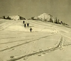 R Lechner Prints: Skiing in the Totes Gebirge mountains, Austria, c1935. Creator: Unknown