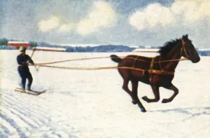 Skier Prints: Skijoring in Sweden, c1928. Creator: Unknown