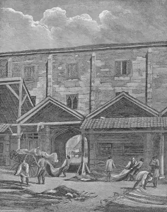 Animal Skin Collection: Skin Market, Leadenhall, City of London, 1825 (1911). Artist: Thomas Dale