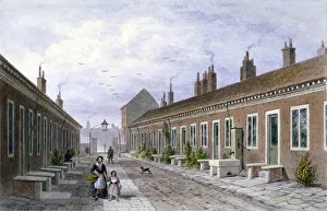 Livery Company Prints: Skinners Almshouses, Mile End Road, Stepney, London, c1840