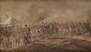 Skirmish at Ilza-Sketch, 1897. Creator: Juliusz Kossak