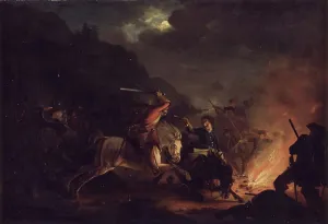Skirmish Prints: Skirmish at Night between Norwegian and Swedish Cavalry