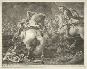 Skirmish between Prussian and Hungarian Hussars. Creator: Georg Philipp I Rugendas (German