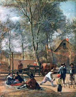 Skittle Players outside an Inn, c1660. Artist: Jan Steen