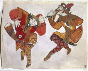 Joker Gallery: The skomorokhs. Costume design for the opera Prince Igor by A. Borodin, 1914