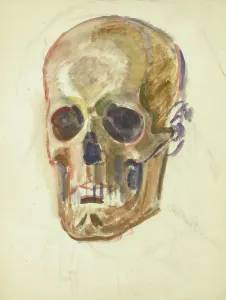 All Hallowss Eve Prints: Skull, c1910s. Creator: Verner Thome