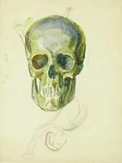 All Hallowss Eve Prints: Skull, c1910s. Creator: Verner Thome