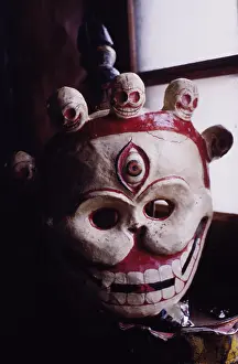 India Asia Prints: Skull mask, Ladakh, India, 1988. Creator: Amanda Waite